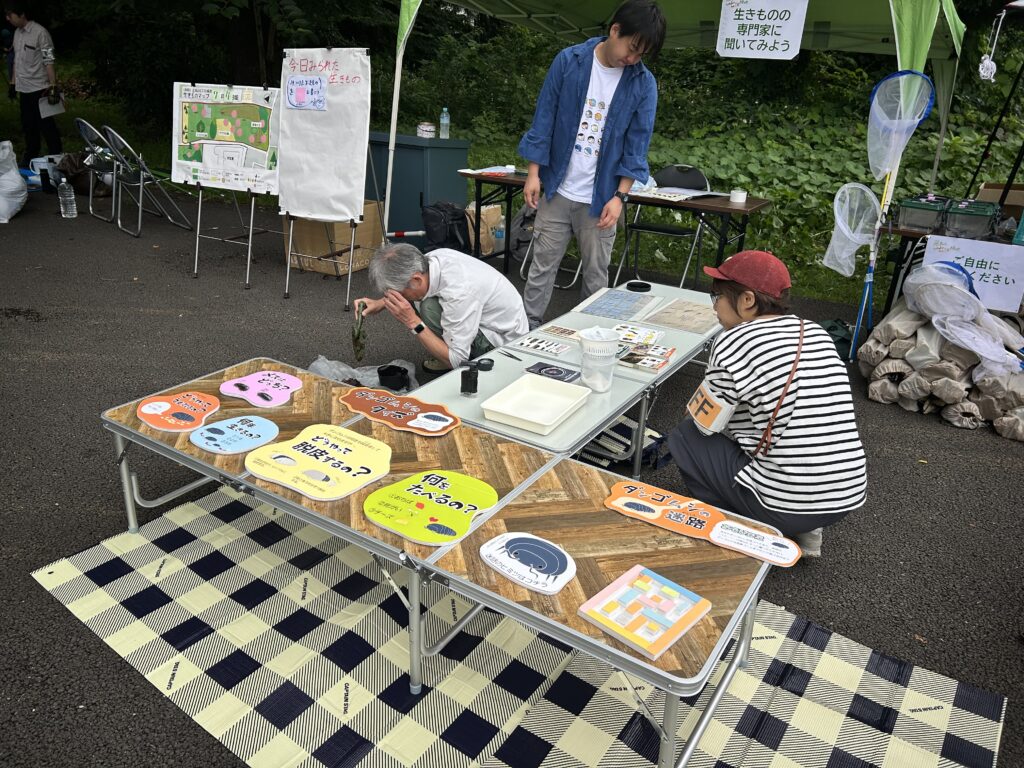 生きもの博士によるダンゴムシの特設コーナー